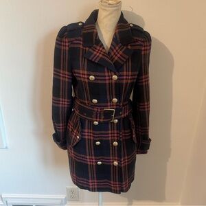 Generation Love Black and Pink Plaid Coat